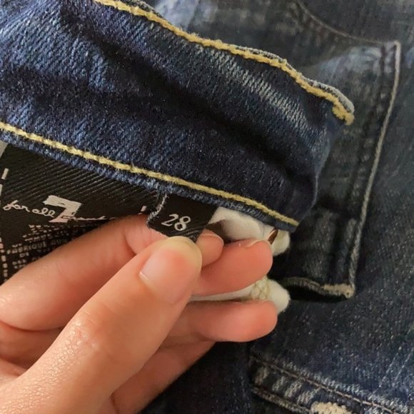 7 For All Mankind/7FAM Cropped Boot High Rise Dark Wash Jeans size 28 - Picture 10 of 11